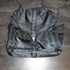 Travelon Black Nylon Convertible Crossbody Shoulder Bag Purse